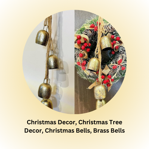 Christmas Decor, Christmas Tree Decor, Christmas Bells, Brass Bells